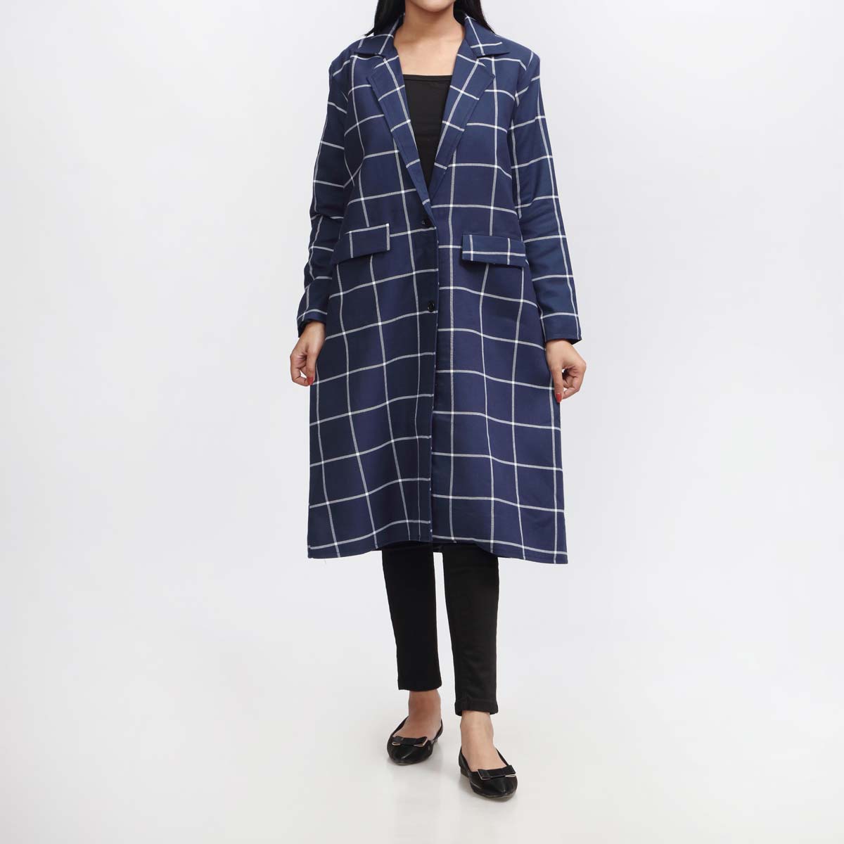1PC- Flannel Checkered Coat  PW3166