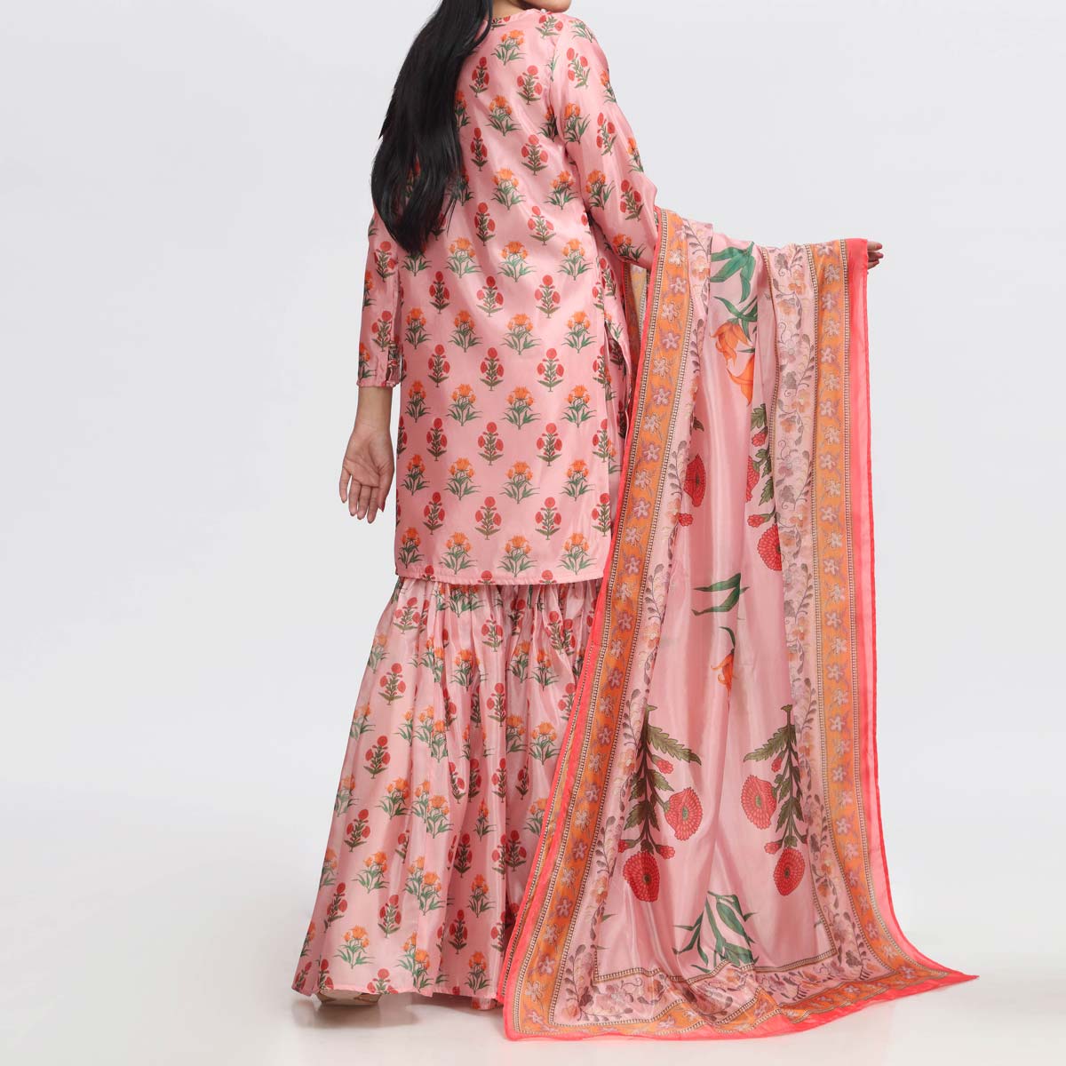 3PC- Printed Tasser Silk Suit PW3205