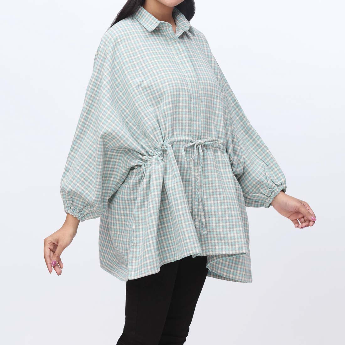 1PC- Flannel Checkered Top  PW3255