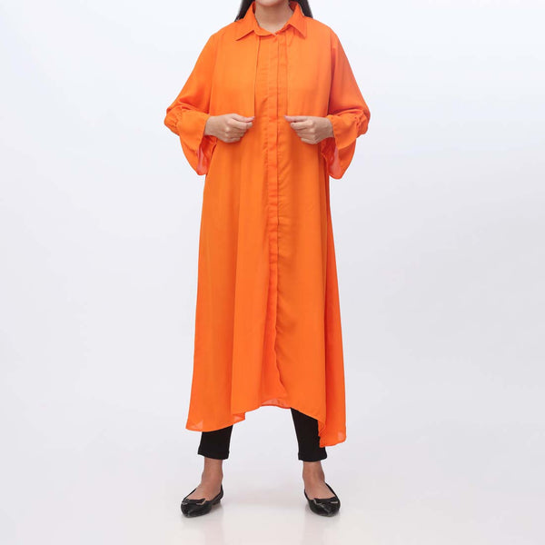1PC- Solid Georgette Long ShirtÂ  PW3296