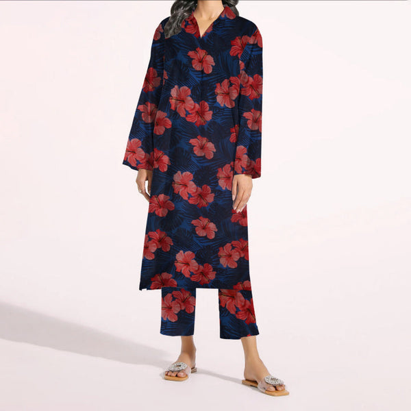 2PC- Unstitched Digital Printed Cambric Suit PW3308