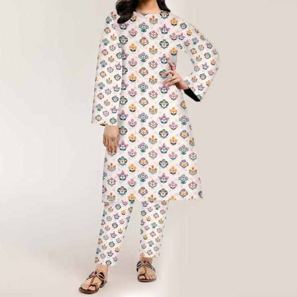 2PC- Unstitched Digital Printed Cambric Suit PW3445