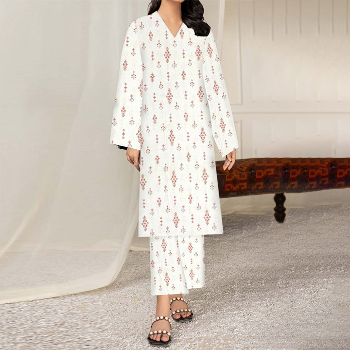 2PC- Digital Printed Cambric Suit PW3448