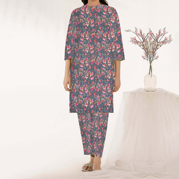 2PC- Unstitched Digital Printed Cambric Suit PW3458
