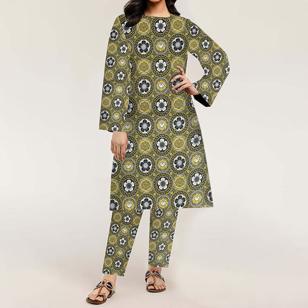 2PC- Unstitched Digital Printed Cambric Suit PW3463