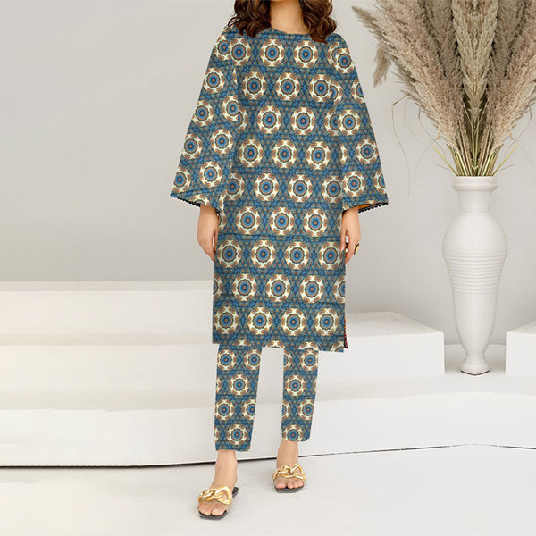 2PC- Unstitched Digital Printed Cambric Suit PW3464