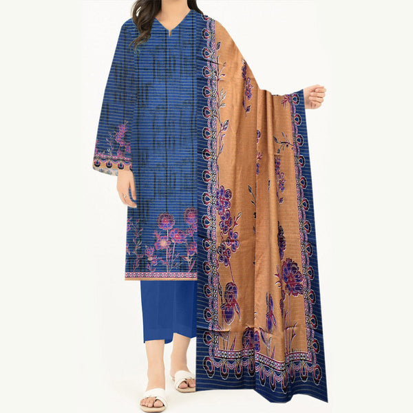 3PC- Unstitched Digital Printed Khaddar Suit PW3473