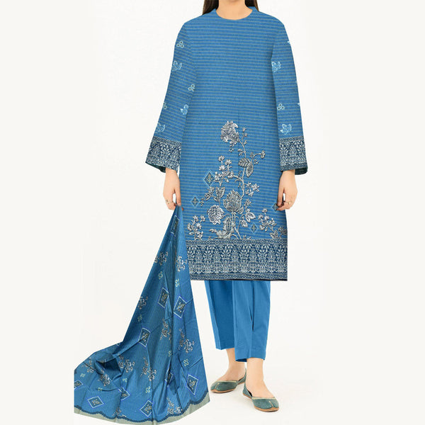 3PC- Unstitched Digital Printed Khaddar Suit PW3476