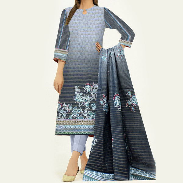 3PC- Unstitched Digital Printed Khaddar Suit PW3478