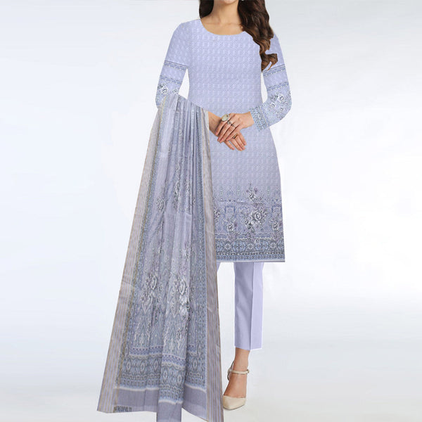 3PC- Unstitched Digital Printed Dhanak Suit PW3495