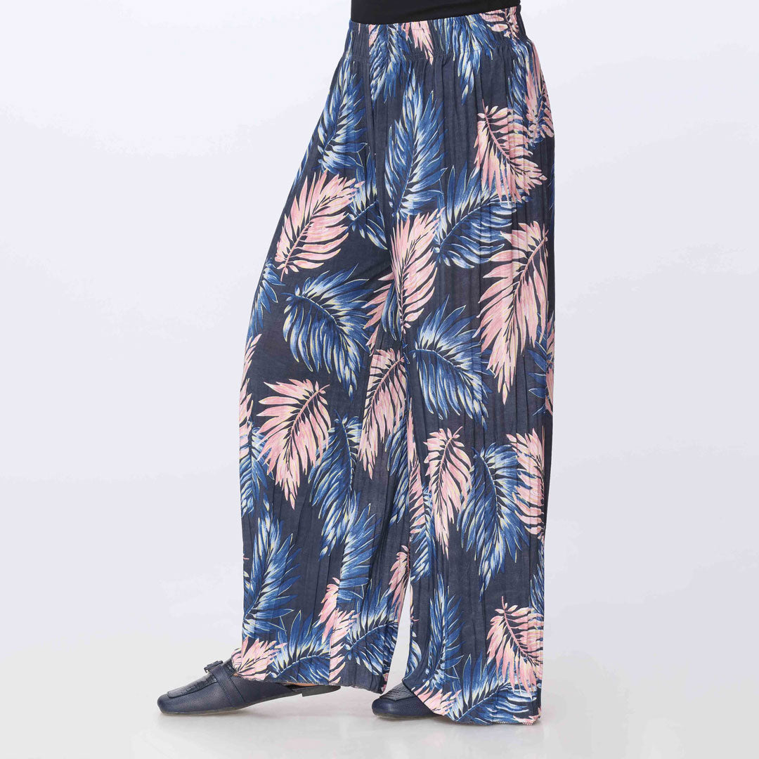 Blue Printed jersey Straight Trouser PW3565