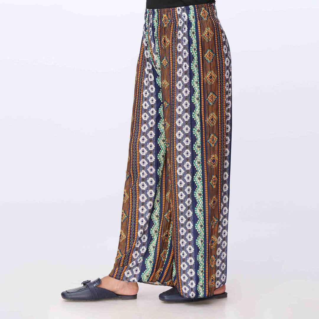 Blue Printed jersey Straight Trouser PW3574