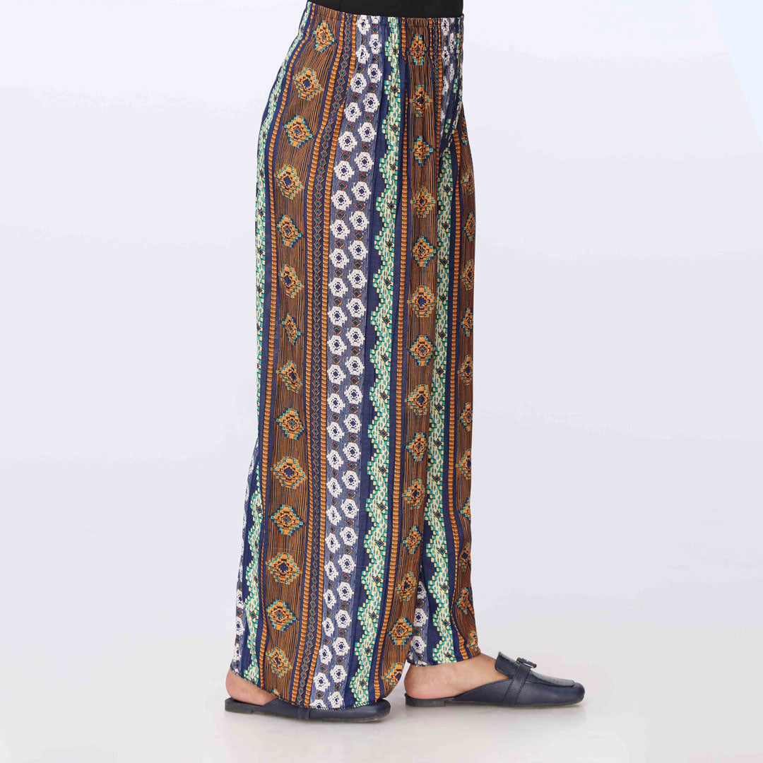 Blue Printed jersey Straight Trouser PW3574