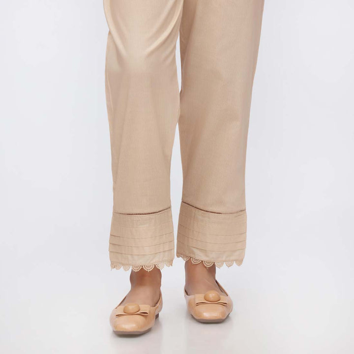 Beige Stripe Broshia Straight Fit Trouser PW3623