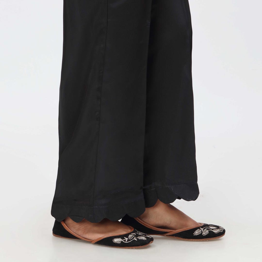 Black Scallops Cambric Straight Trouser PW3645