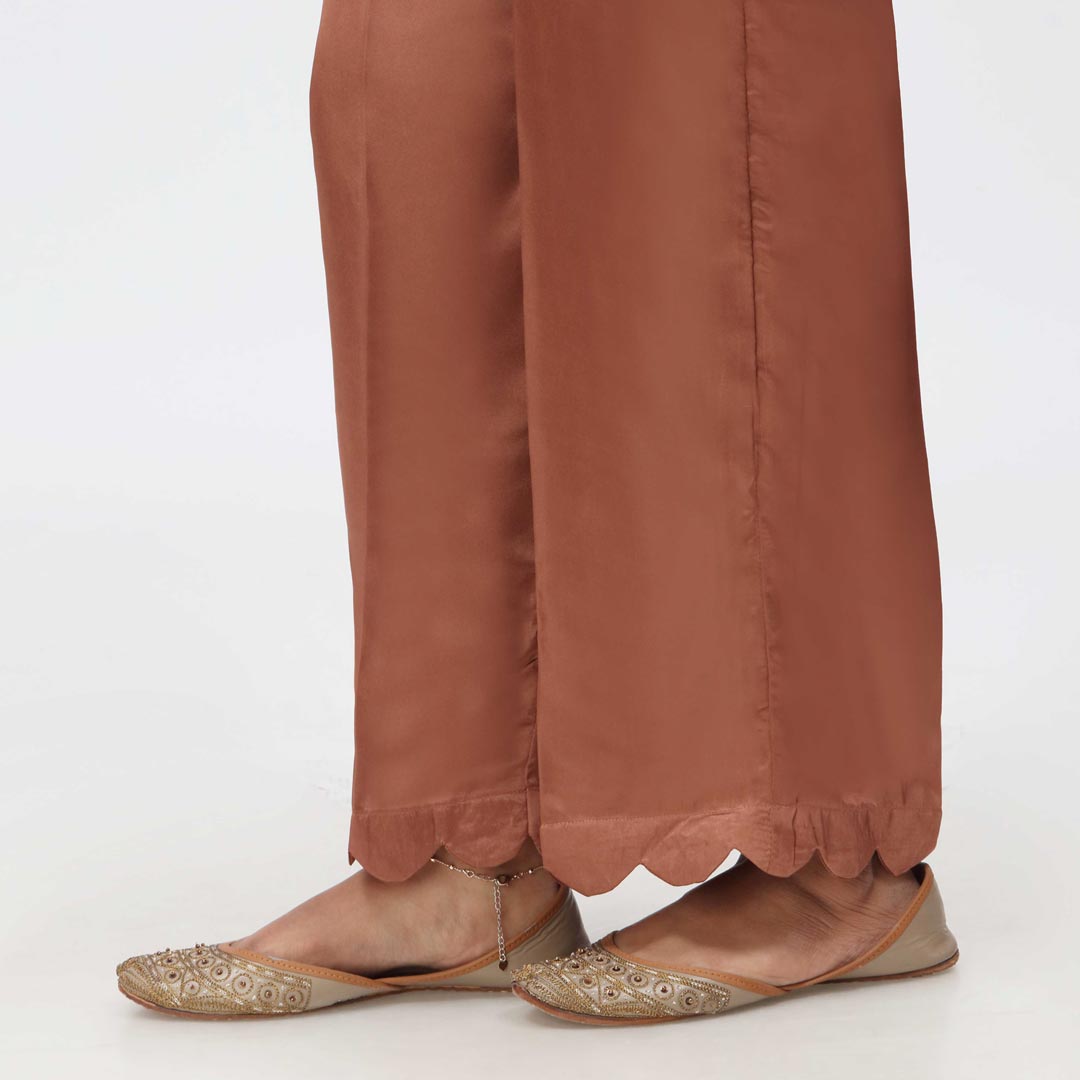 Brown Scallops Cambric Straight Trouser PW3645