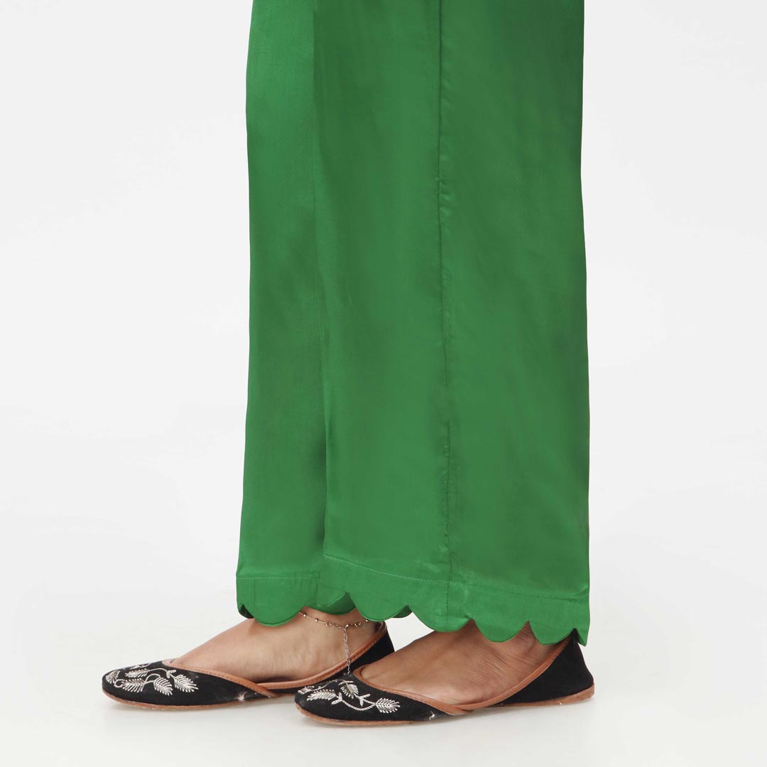 Green Scallops Cambric Straight Trouser PW3645