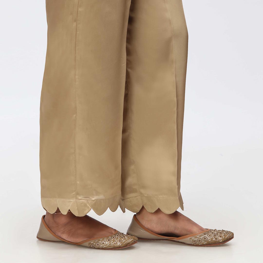 Beige Scallops Cambric Straight Trouser PW3645