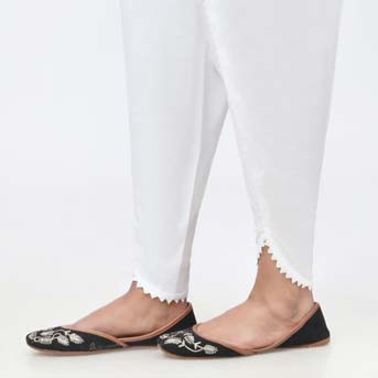 White Cambric Tulip Shalwar PW3656