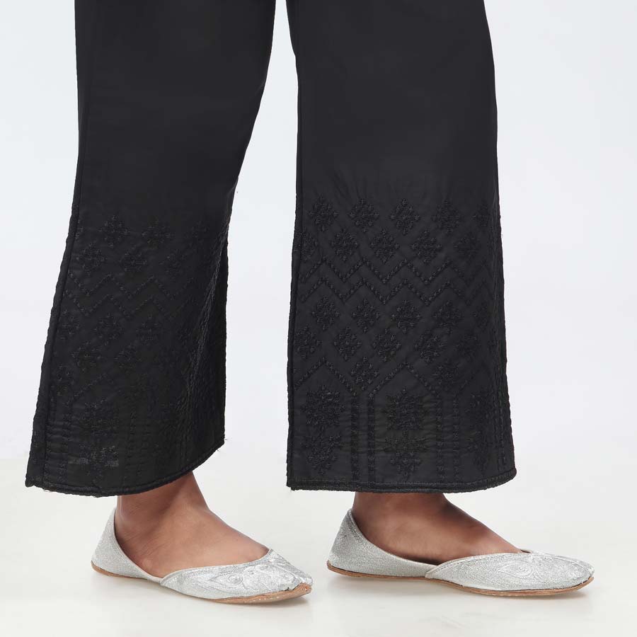 Black Embroidered Cambric Trouser PW3659