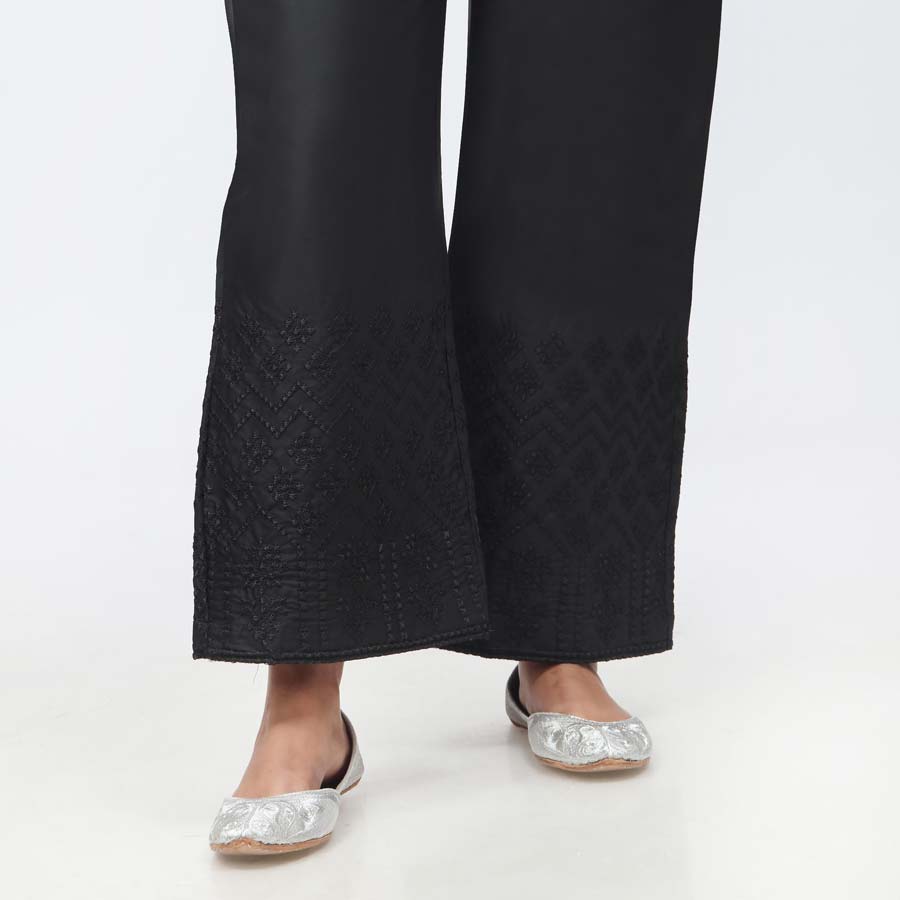 Black Embroidered Cambric Trouser PW3659