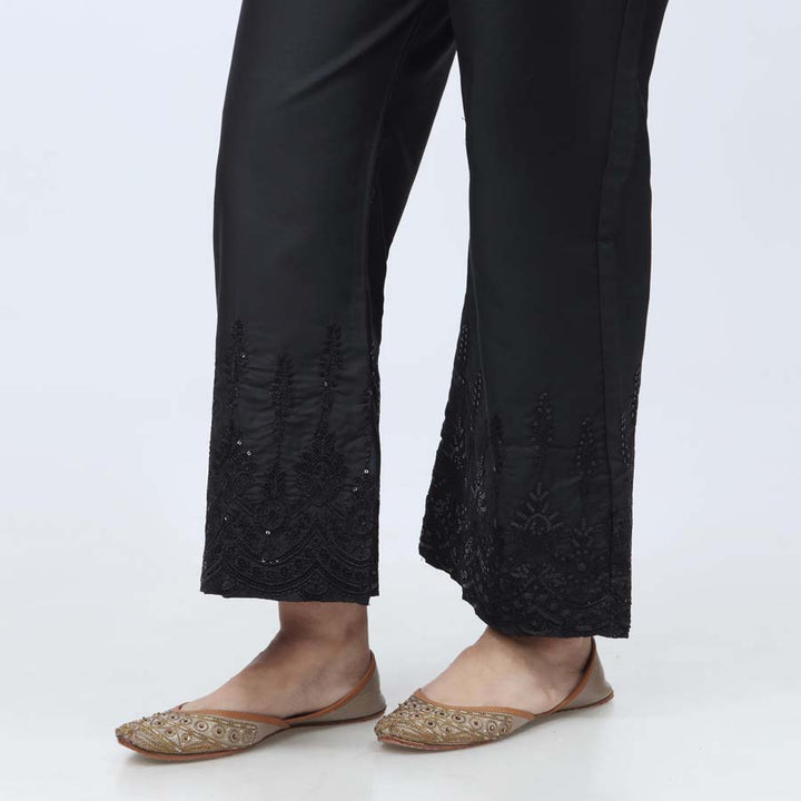 Black Embroidered Cambric Trouser PW3660