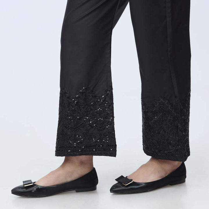 Black Embroidered Cambric Trouser PW3665