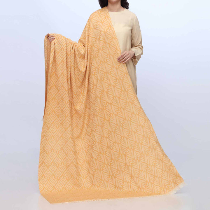 Yellow Winter Jacquard Shawl PW3706