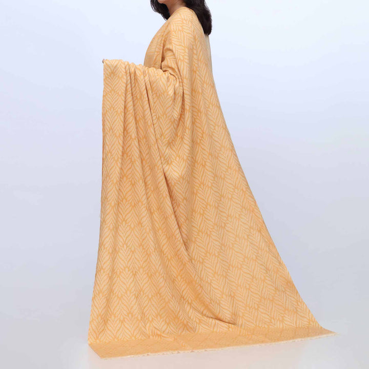 Yellow Winter Jacquard Shawl PW3706