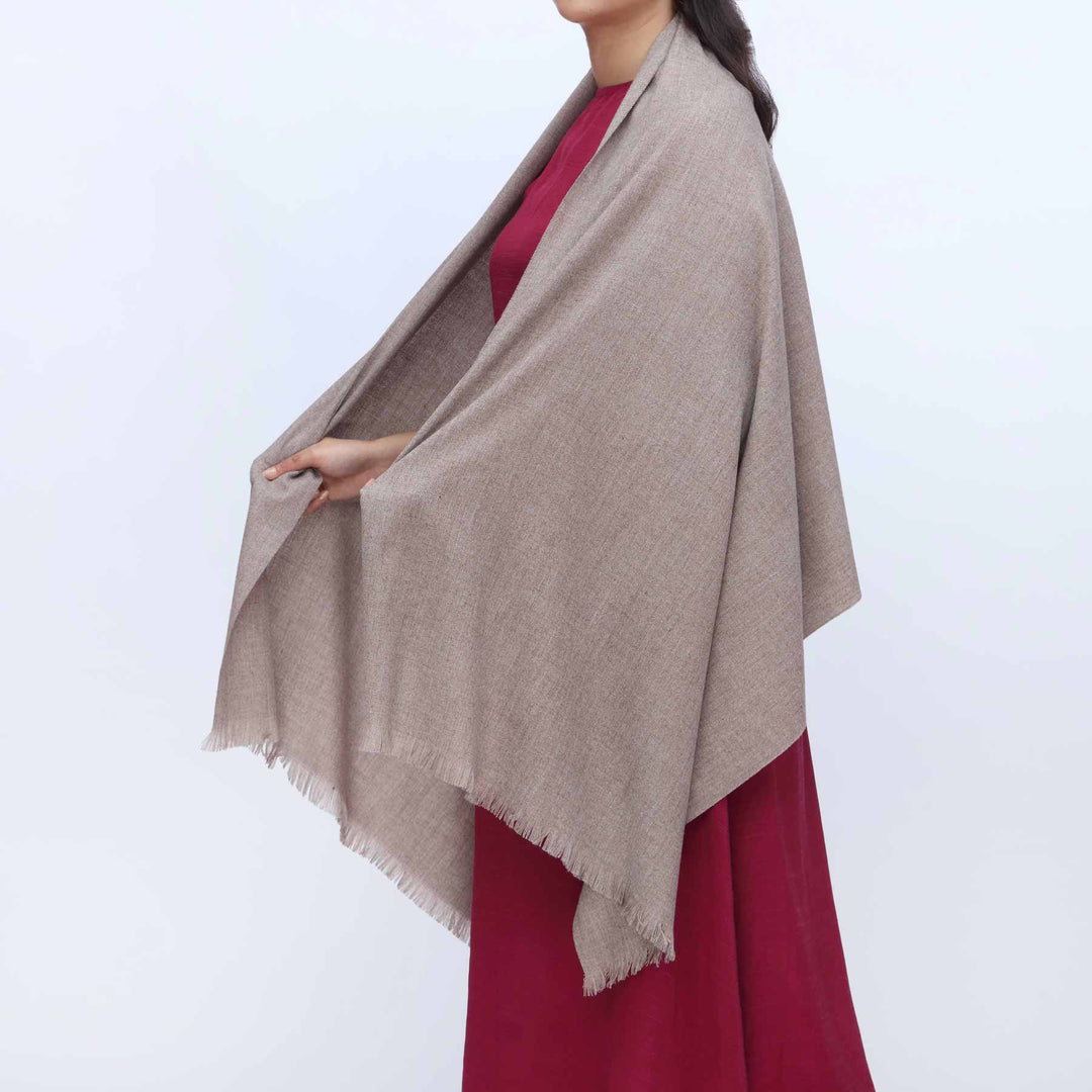 Brown Winter Plain Stole PW3724