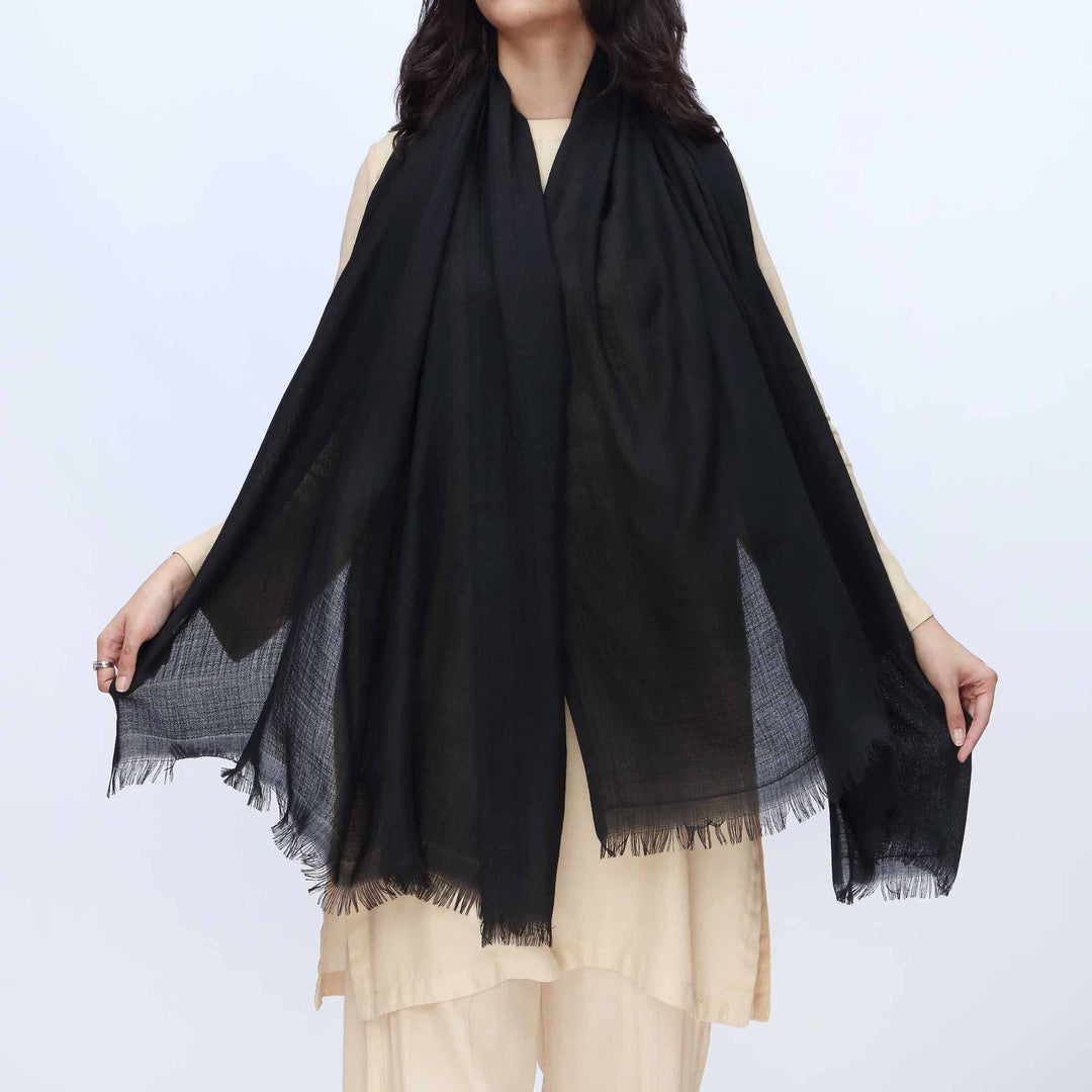 Black Winter Plain Stole PW3733