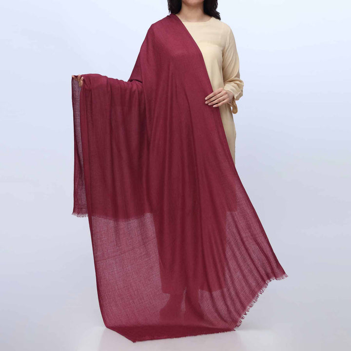 Maroon Winter Plain Stole PW3733