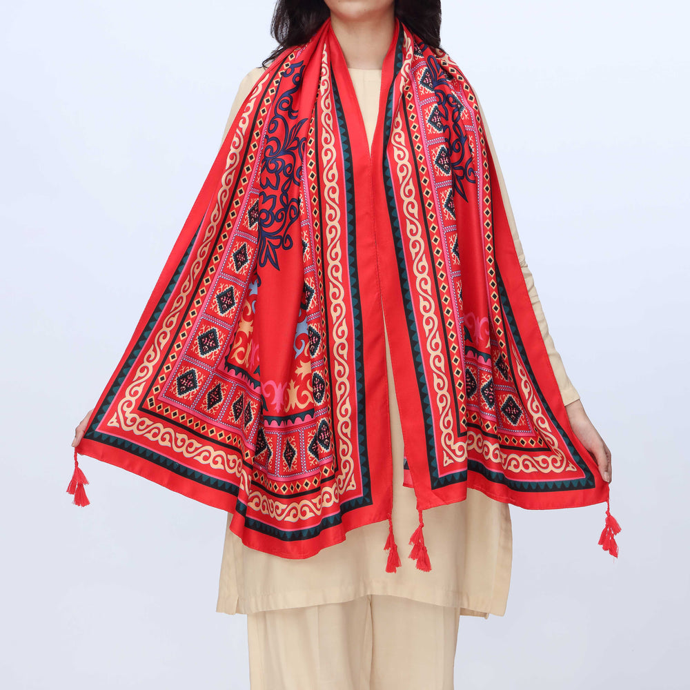 Red Digital Printed Dupatta PW3778