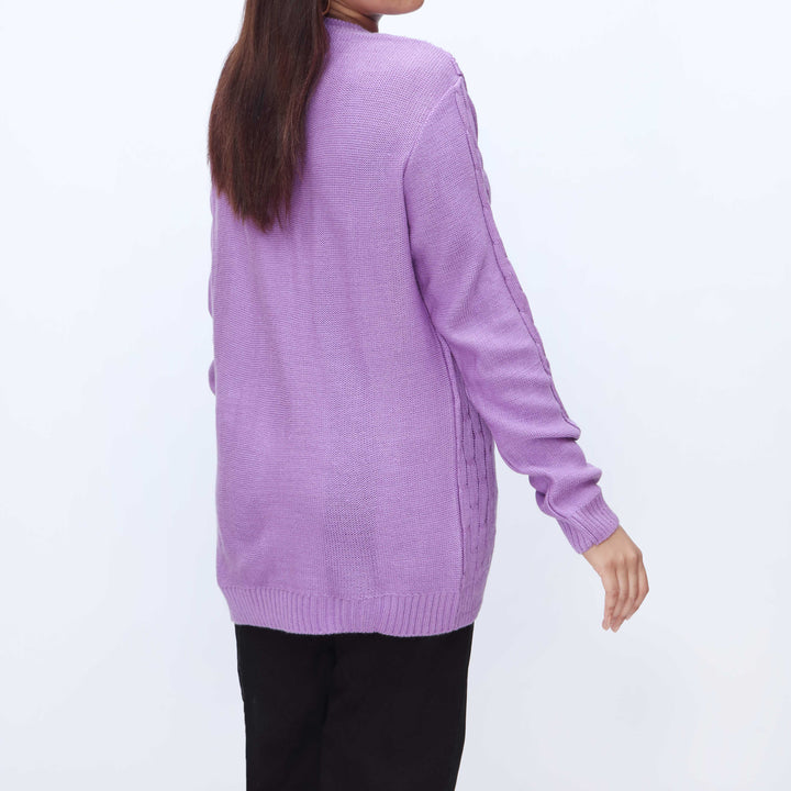 Purple Mid Length Cardigan PW3901