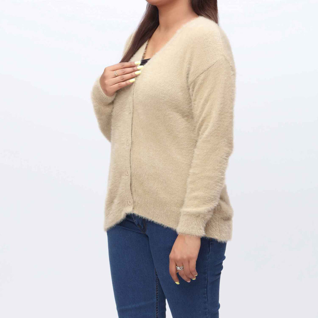 Beige Mid Length Cardigan  PW3902