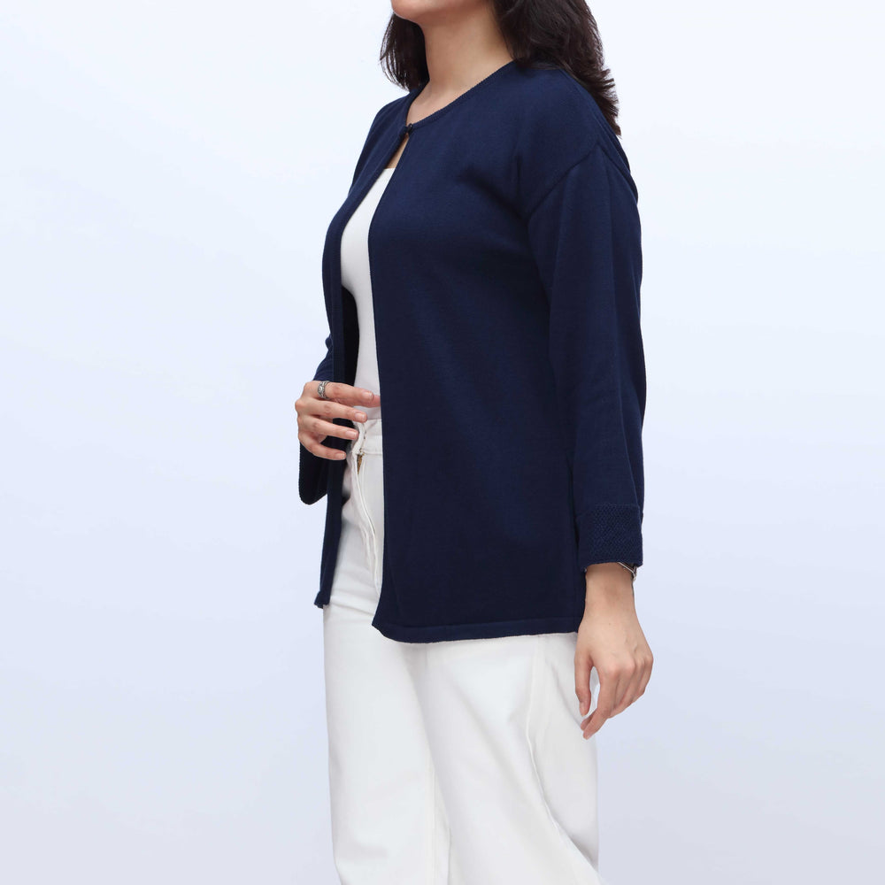 Navy Mid Length Cardigan PW3908