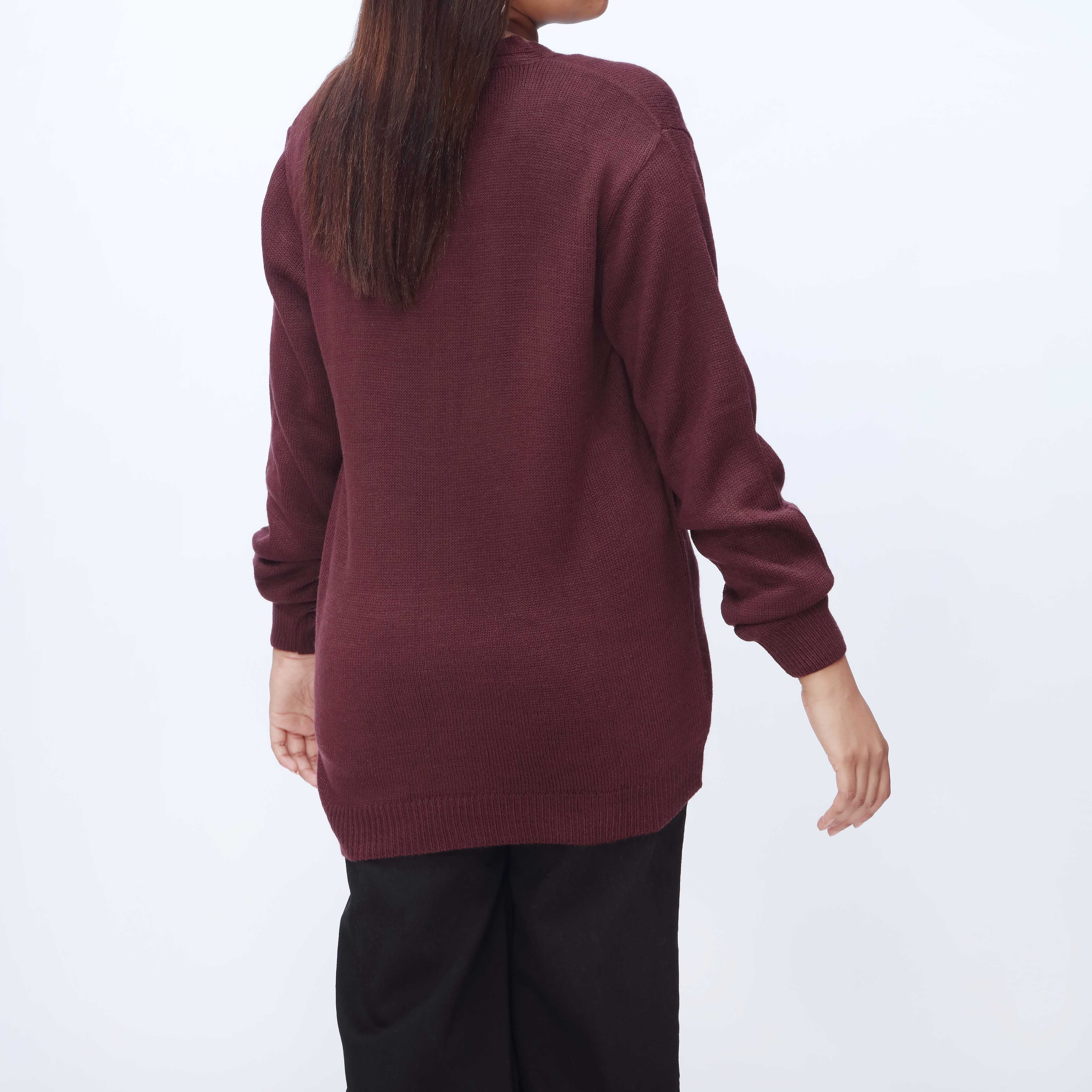 Brown Mid Length Cardigan PW3909