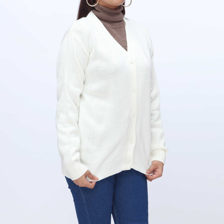 White Mid Length Cardigan PW3909