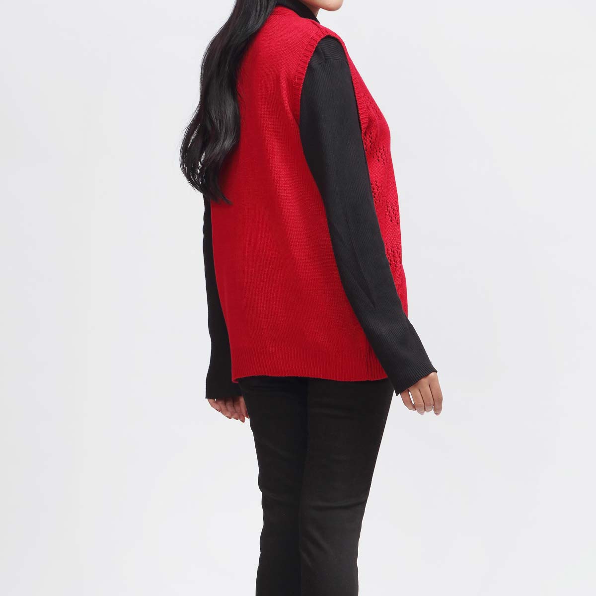 Red Mid Length Cardigan PW3910