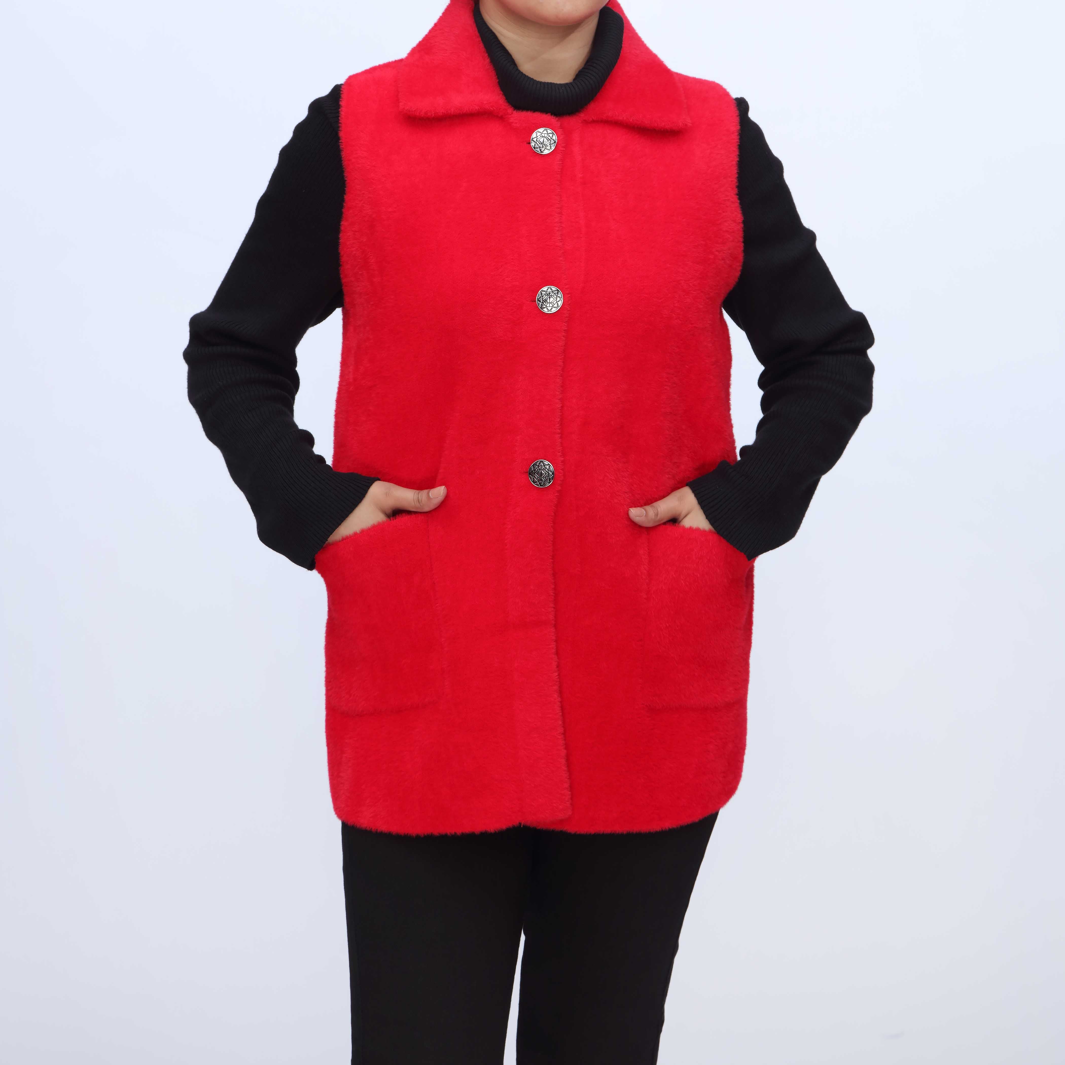 Red Mid Length Cardigan PW3930