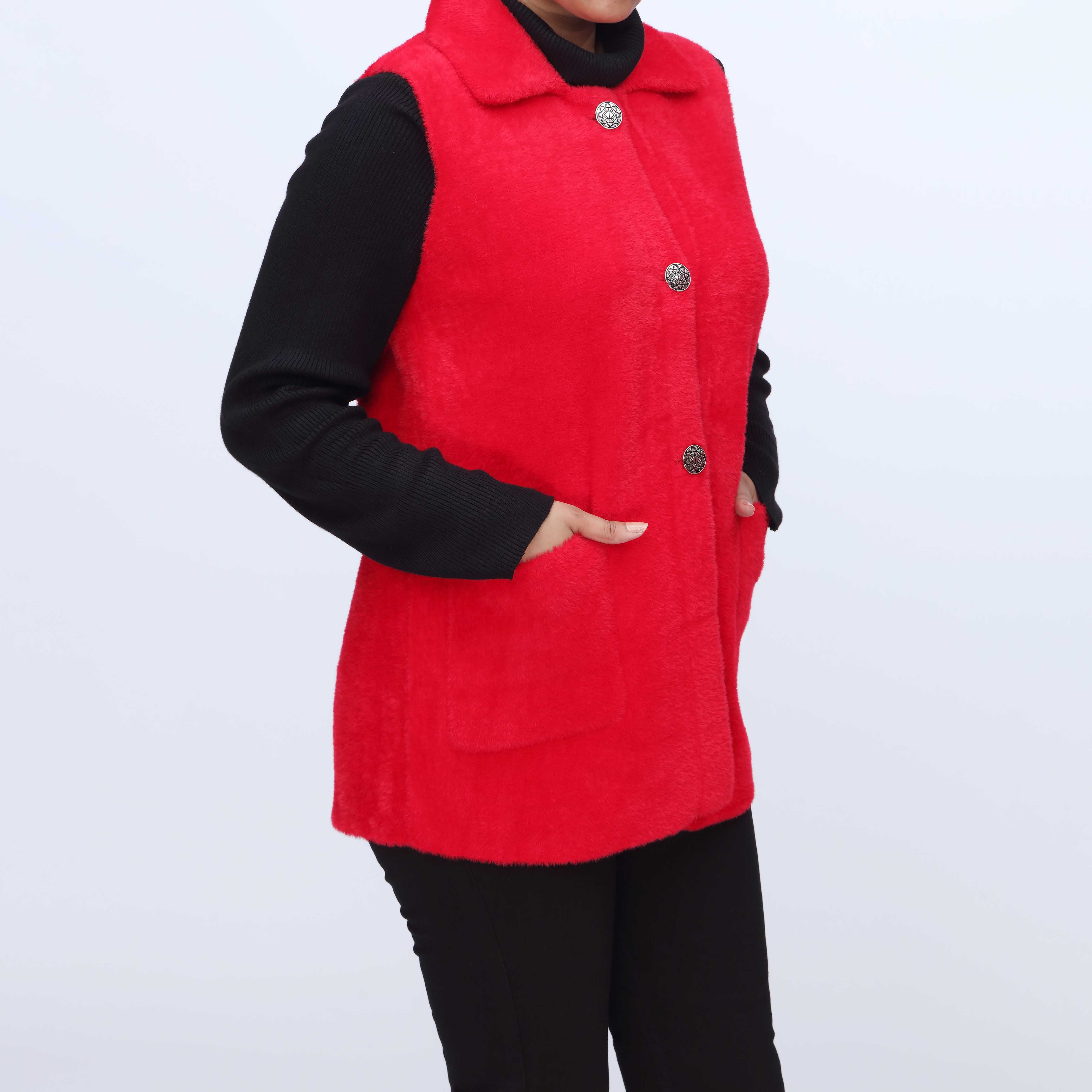 Red Mid Length Cardigan PW3930