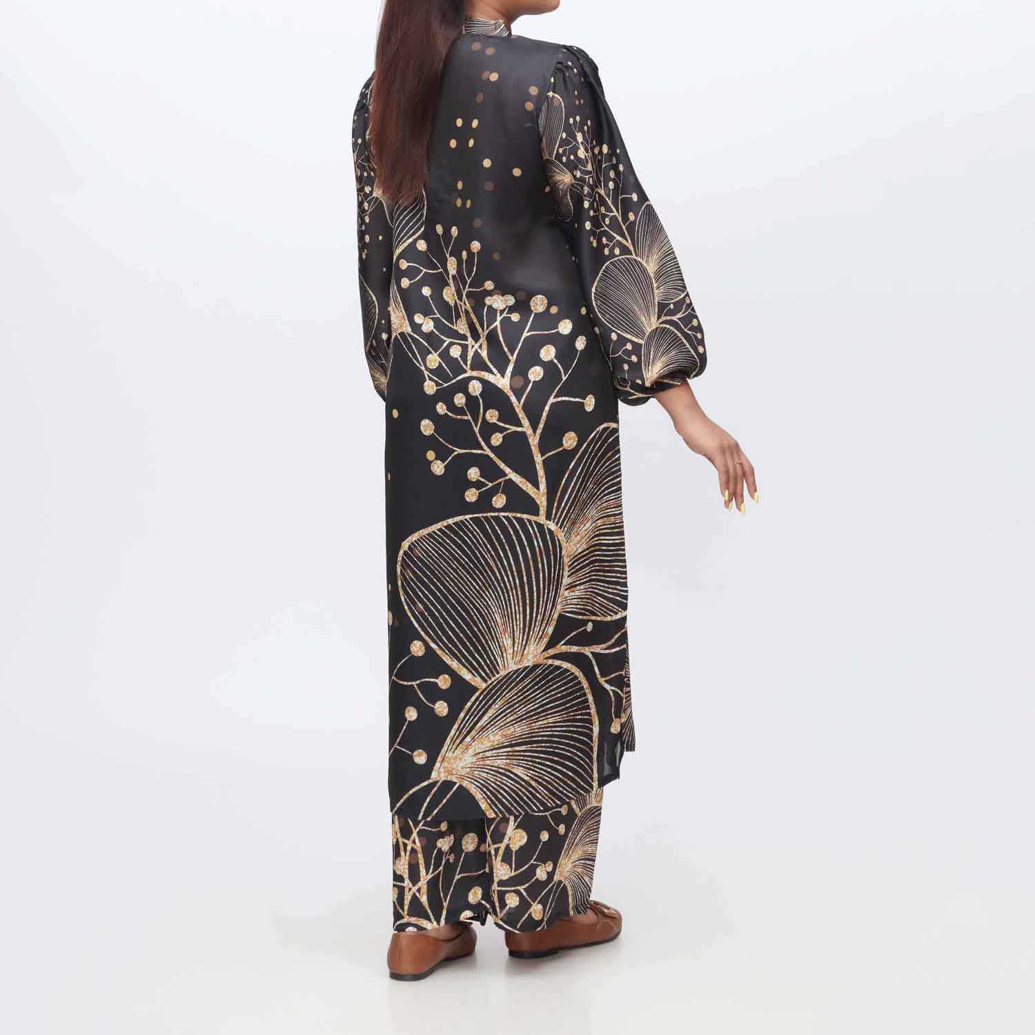 2PC- Digital Printed Shamoz Silk Shirt &Trouser PW9015