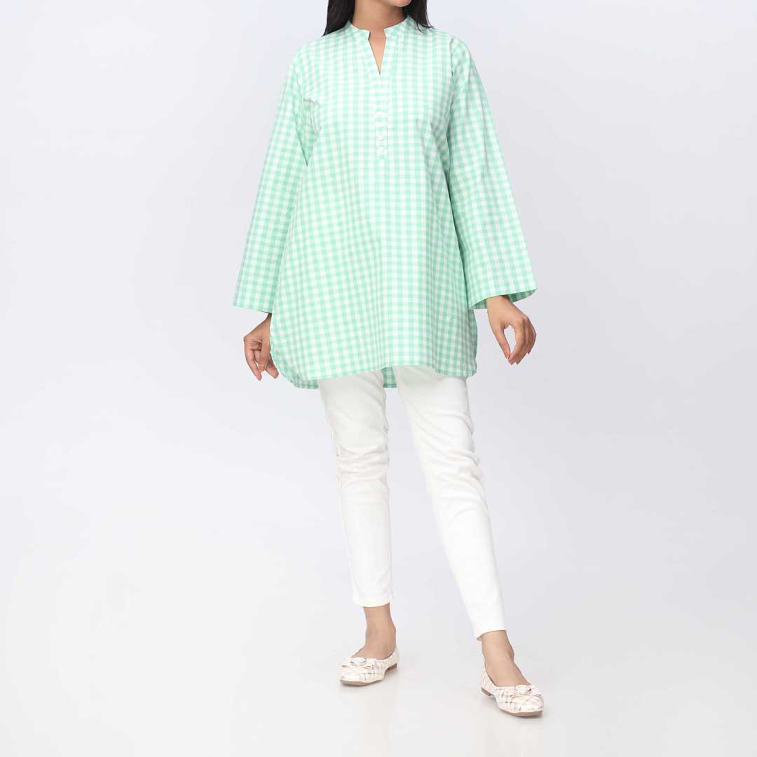 1PC- Flannel Checkered Top PW9026