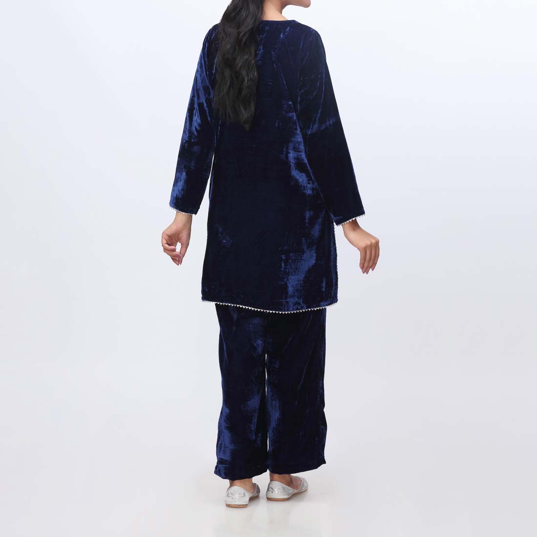 2PC- Embroidered Velvet Suit PW9138