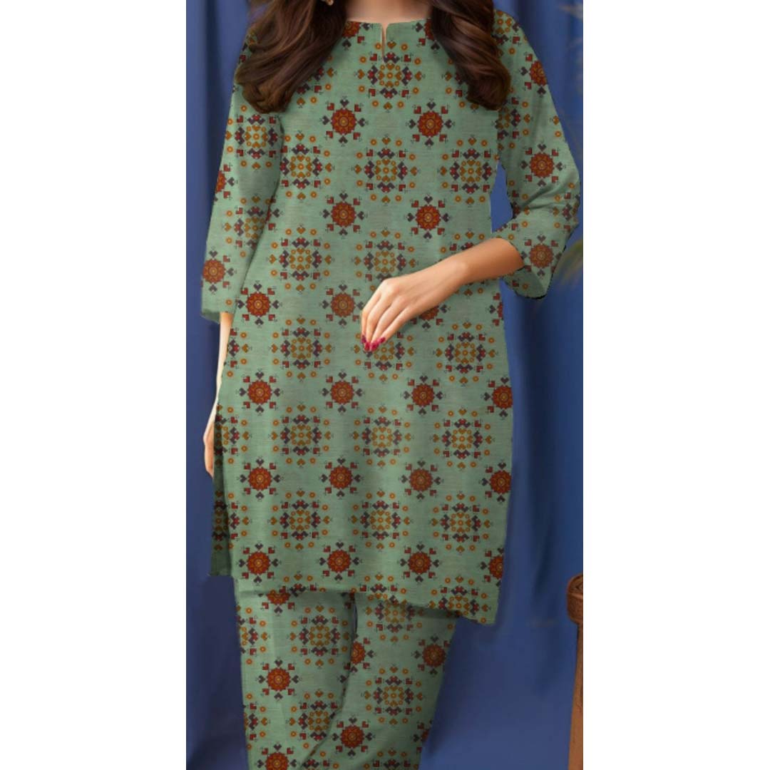 2PC- Unstitched Digital Printed Khaddar Suit PW9326