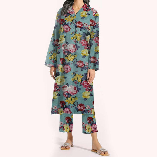 2PC- Unstitched Printed Khaddar Suit PW9342