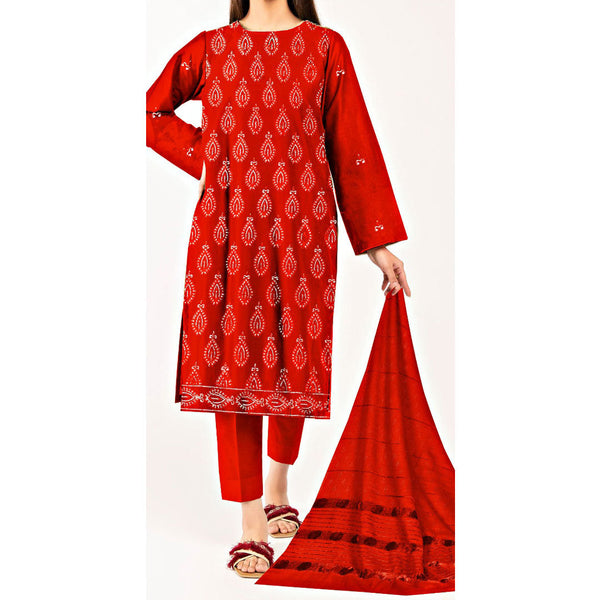 3PC- Unstitched Embroidered Suit PW9387