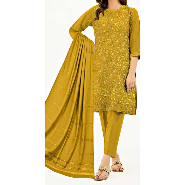 3PC- Unstitched Embroidered Suit PW9388