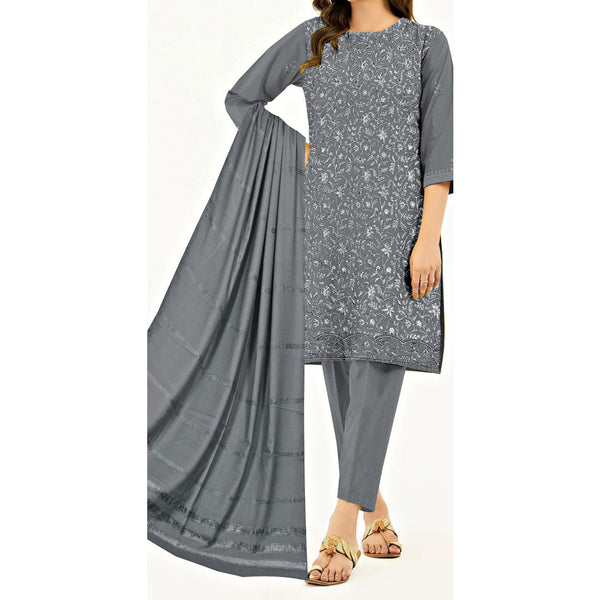 3PC- Unstitched Embroidered Suit PW9388