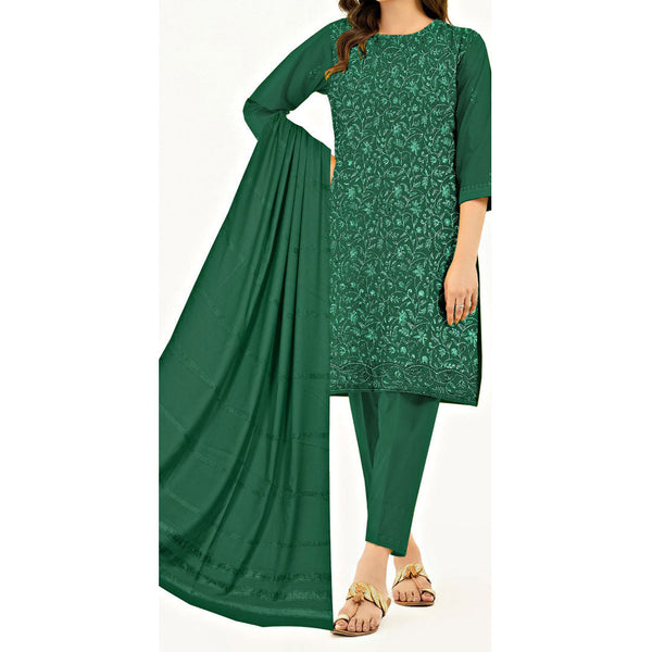 3PC- Unstitched Embroidered Suit PW9388